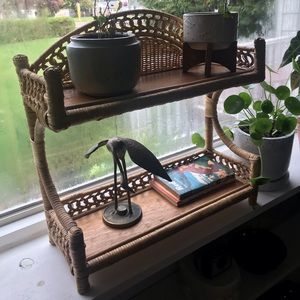 Wicker boho shelf